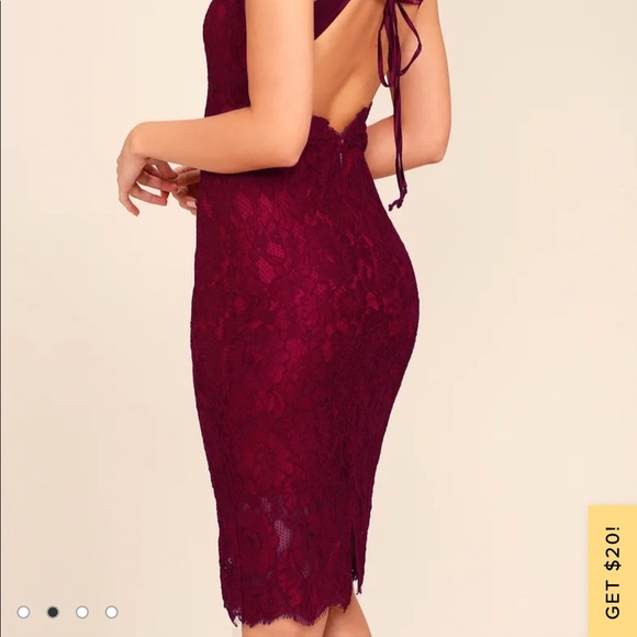 Lulu’s Extraordinary Love Midi Bodycon Lace Dress - Picture 2 of 3